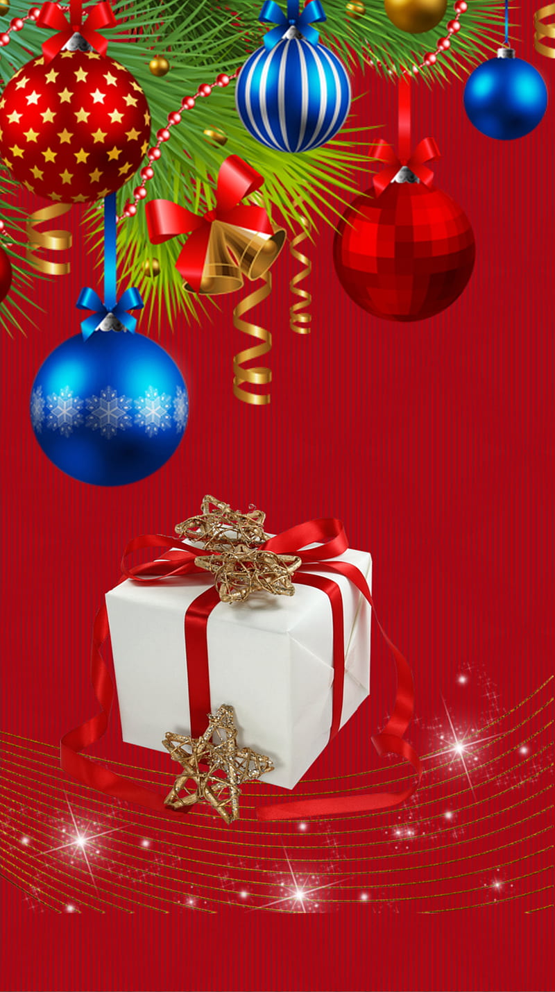Christmas, abstract, ornaments, red, xmas, HD phone wallpaper