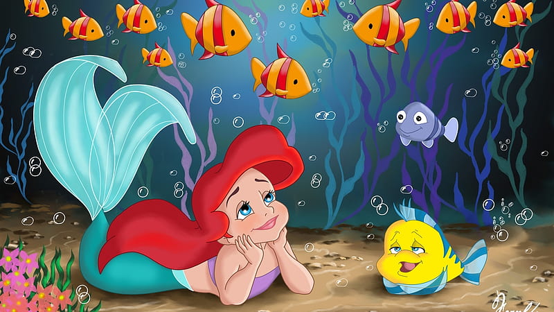 little mermaid, mermaid, ariel, fish, ocean, HD wallpaper