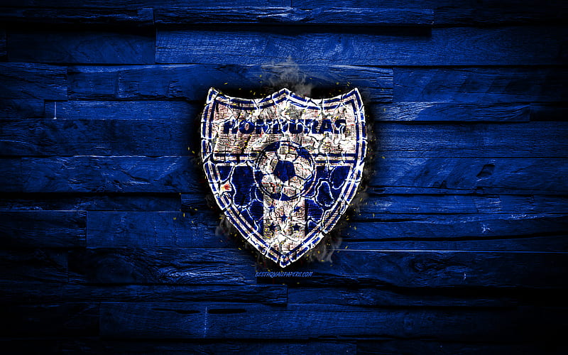 Honduras, burning logo, CONCACAF, blue wooden background, grunge, North America National Teams, football, Honduras soccer team, soccer, Honduras national football team, HD wallpaper