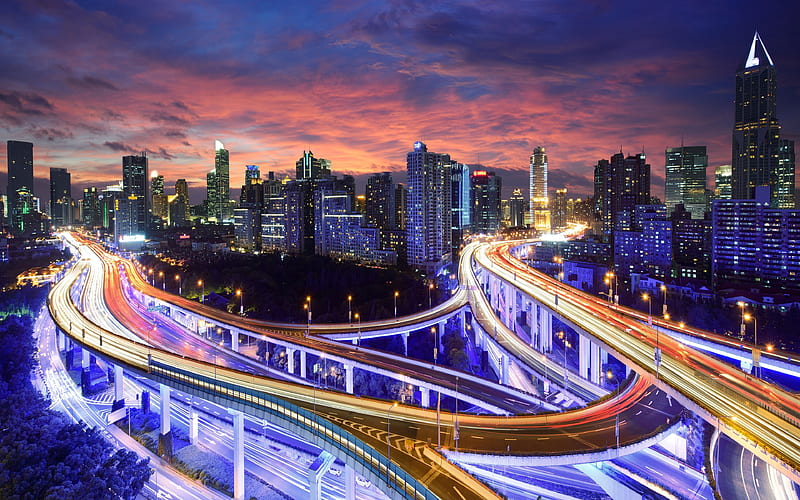 Hong Kong, roads, panorama, cityscapes, China, Asia, HD wallpaper