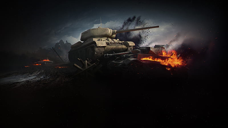 World Of Tanks Tank Near Fire World Of Tanks Games, HD wallpaper