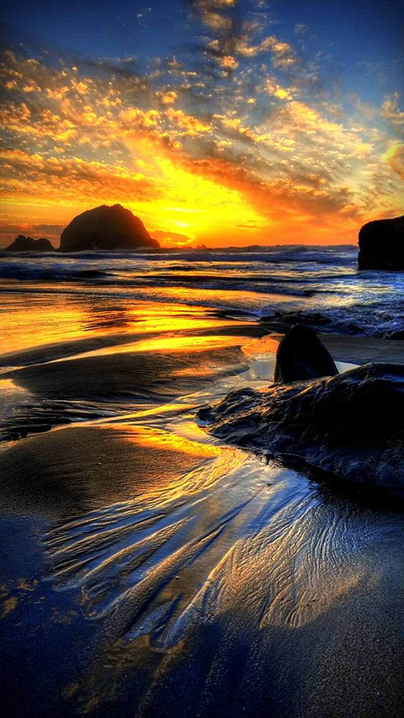 Beach Sunset, beach, sunset, HD phone wallpaper | Peakpx