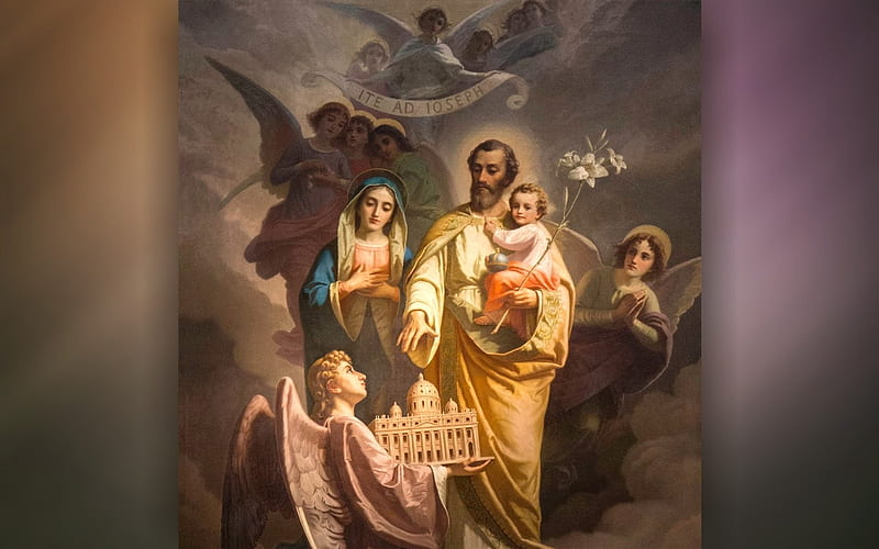 Saint Joseph - Patron of Church, Holy Family, Jesus, Mary, Joseph, Church,  angels, HD wallpaper | Peakpx