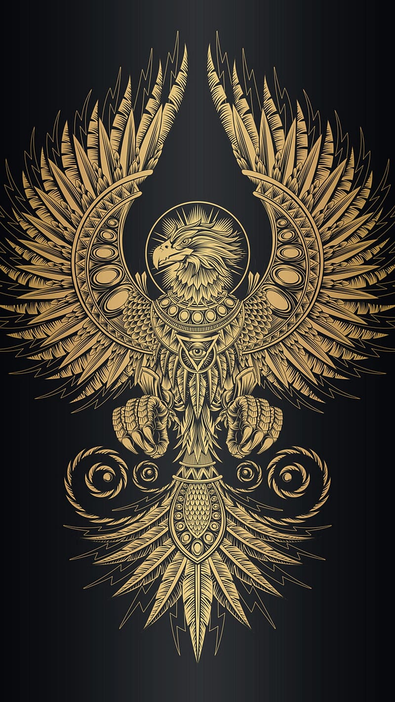Phoenix Bird, Black Background, immortal bird, art work, HD phone wallpaper
