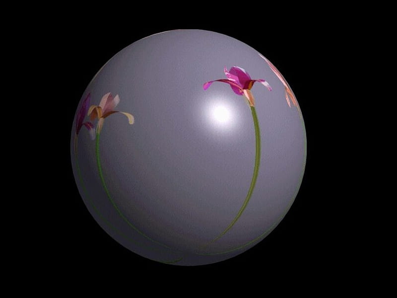 Iris Globe 1, globe, flower, abstract, floral, iris, HD wallpaper