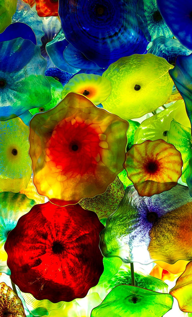 Vitreous Flower, color, glass, HD phone wallpaper