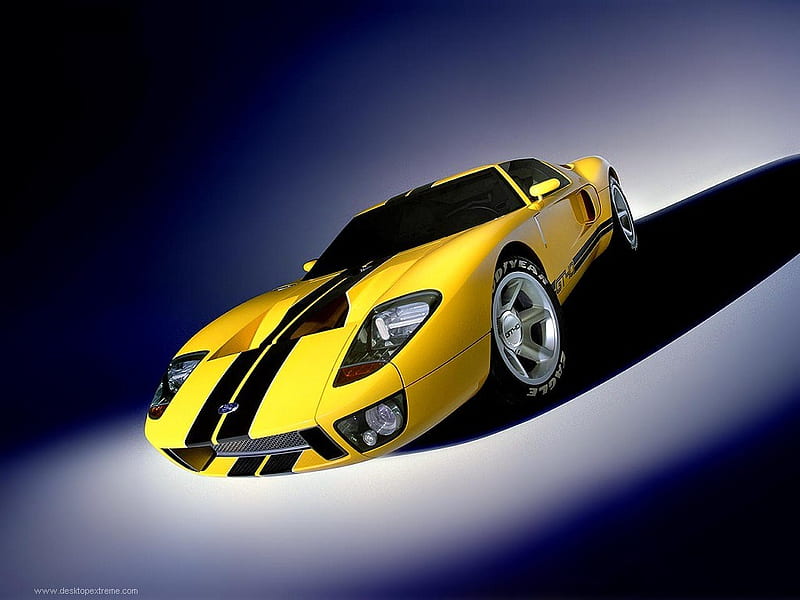 ford GT yellow, carros, ford, HD wallpaper