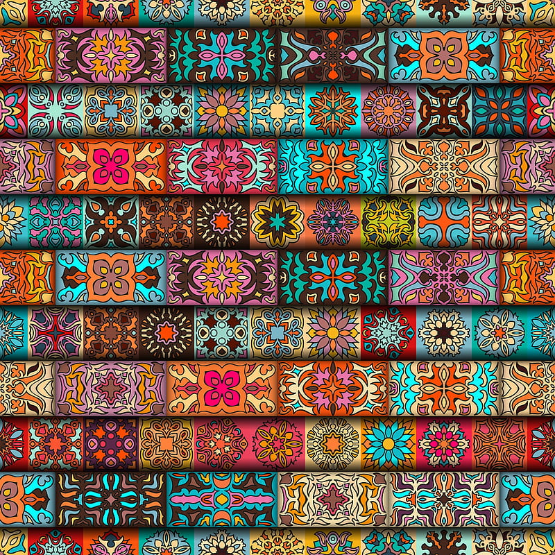 pattern, colorful, digital art, HD phone wallpaper