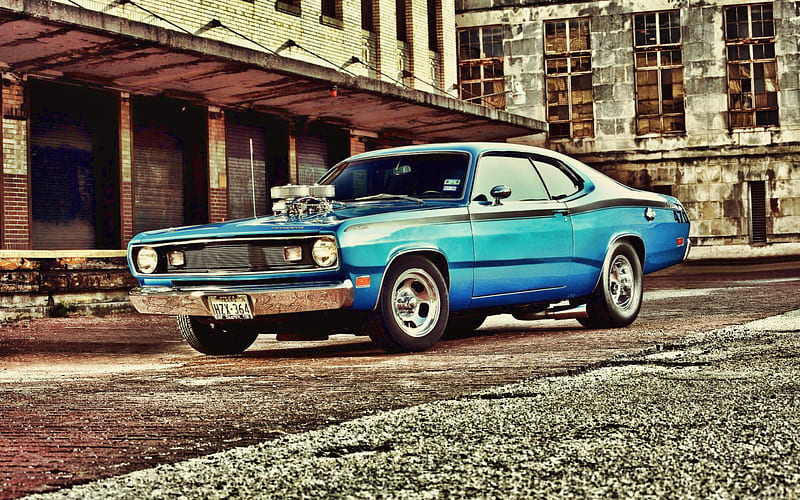 Dodge Demon, muscle cars, 1971 cars, retro cars, supercars, 1971 Dodge Demon, tuning, american cars, Dodge, HD wallpaper