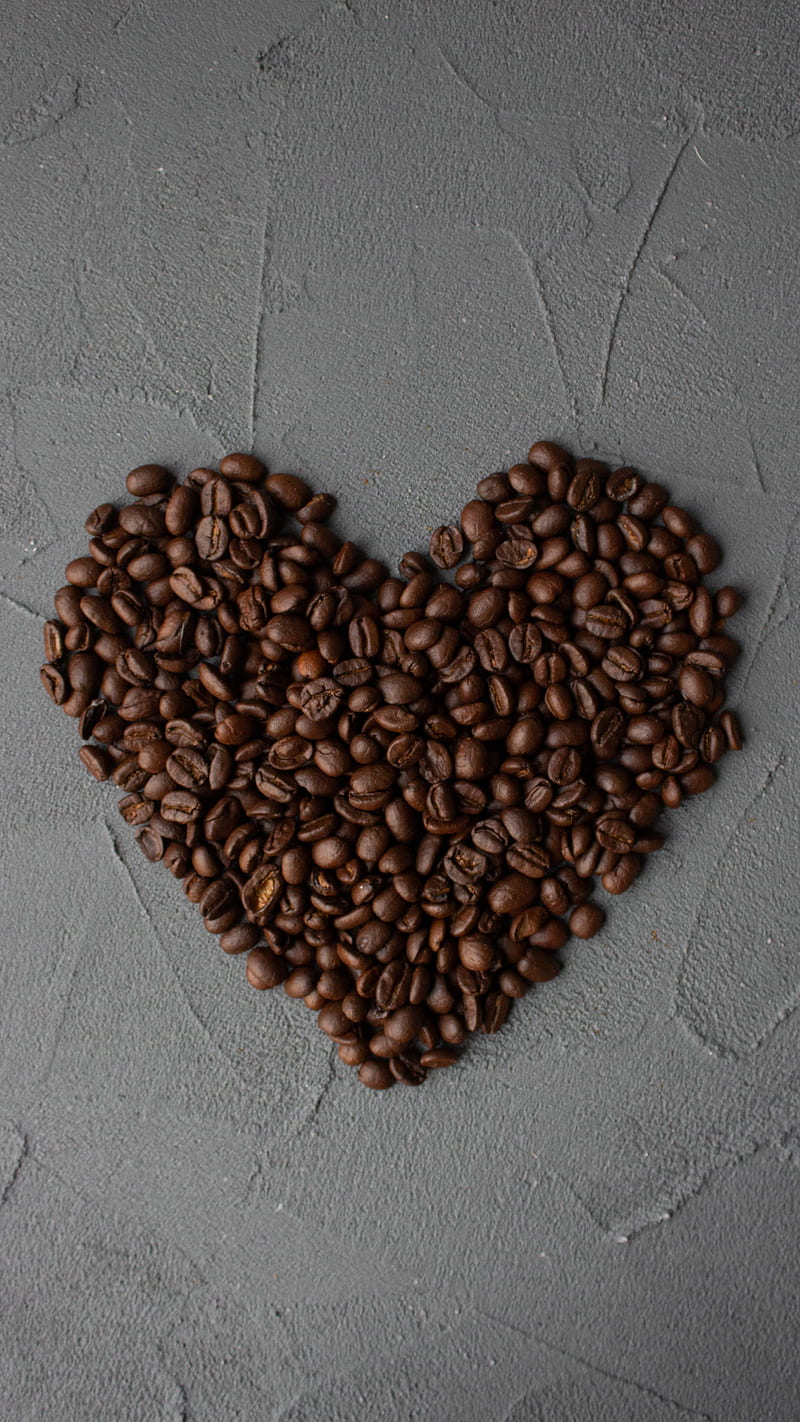 Brown Coffee Beans on Gray Textile, HD phone wallpaper