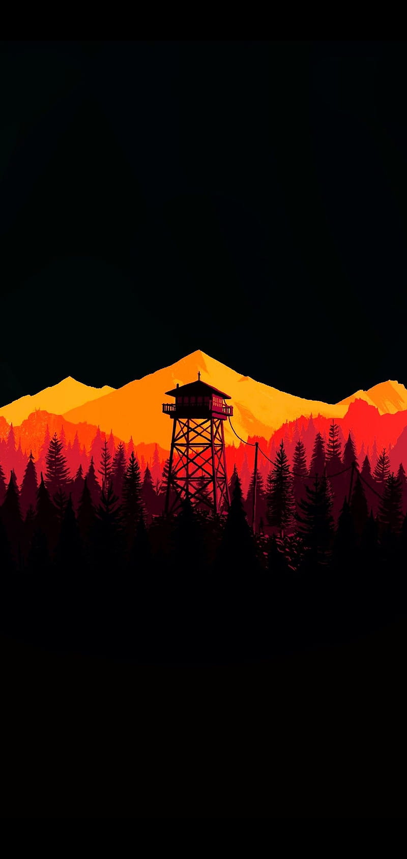 Orange Watch Tower, amoled, bonito, black, dark, forest nature, HD phone  wallpaper | Peakpx