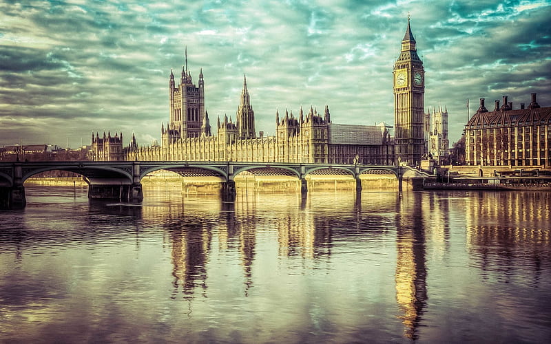London, Big Ben, River Thames, England, Great Bell, Westminster Palace, Westminster Abbey, Westminster, Westminster Bridge, HD wallpaper