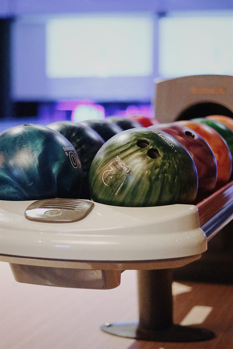 macro shot of assorted bowling balls, HD phone wallpaper
