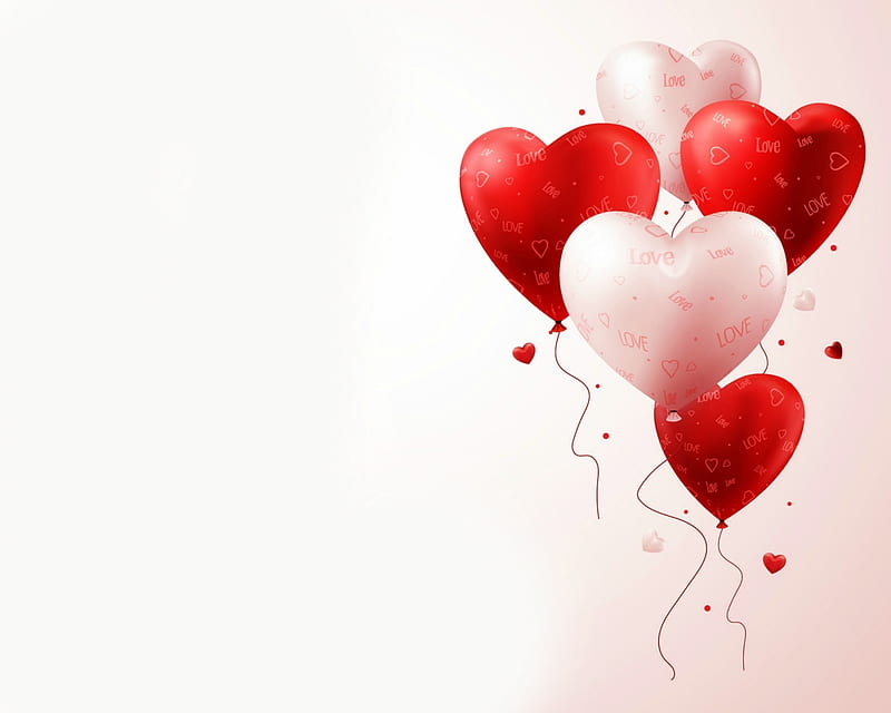 Happy Valentine's Day!, red, balloon, heart, valentine, white, card, HD  wallpaper | Peakpx