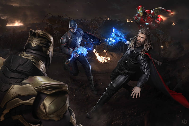 The Avengers, Avengers Endgame, Thor , Captain America , Iron Man , Thanos, HD wallpaper