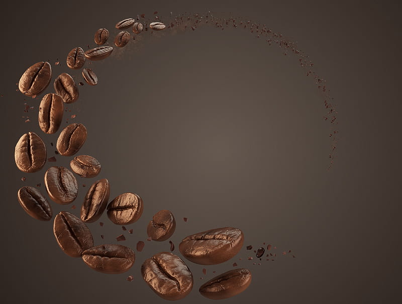 coffee, background, grain, love, rendering, HD wallpaper