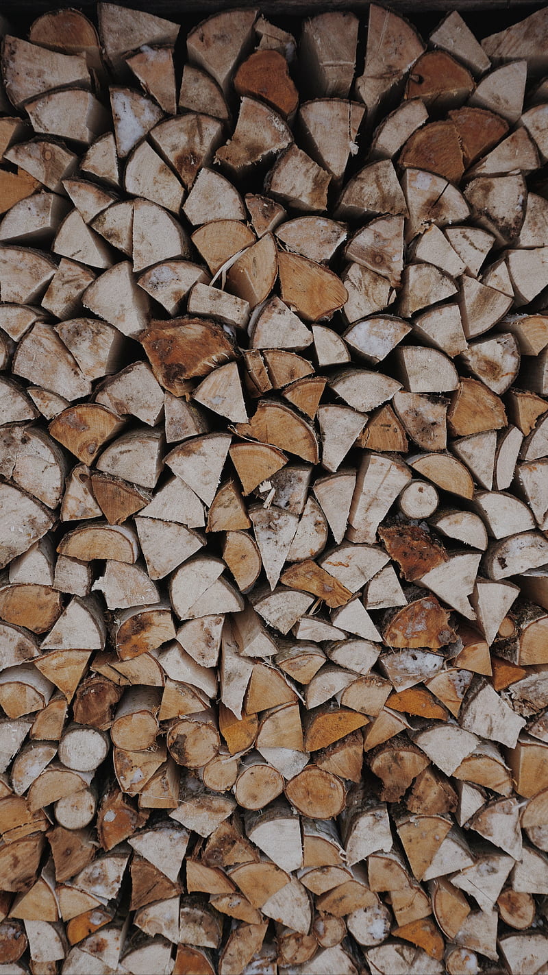 firewood , wooden, woodpile, warehouse, HD phone wallpaper