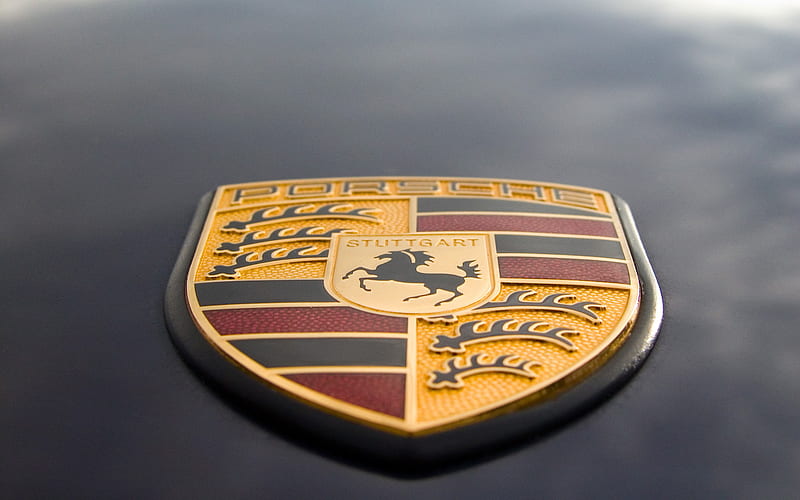 Porsche emblem, Porsche logo, Porsche sign on the hood, German cars, Porsche, HD wallpaper