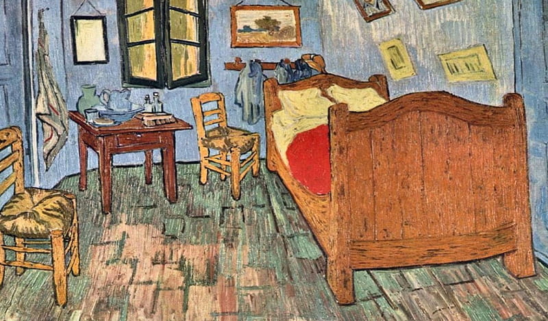 Bedroom at Arles , architecture, art, old master, Van Gogh, bedroom, artwork, Vincent VanGogh, VanGogh, painting, wide screen, oldmaster, HD wallpaper
