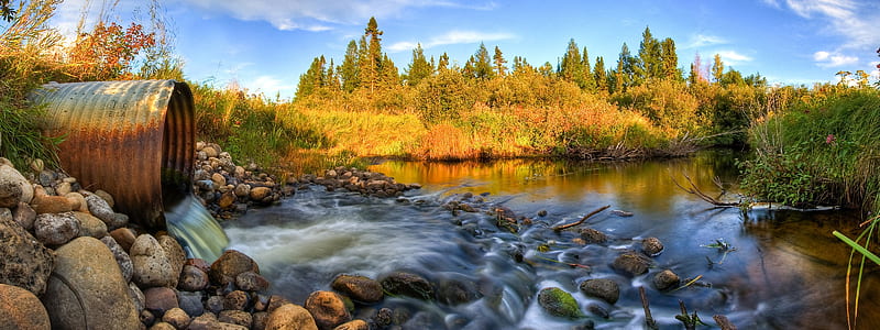 River, rocks, full , lake, graphy, water, nature, landscape, HD wallpaper