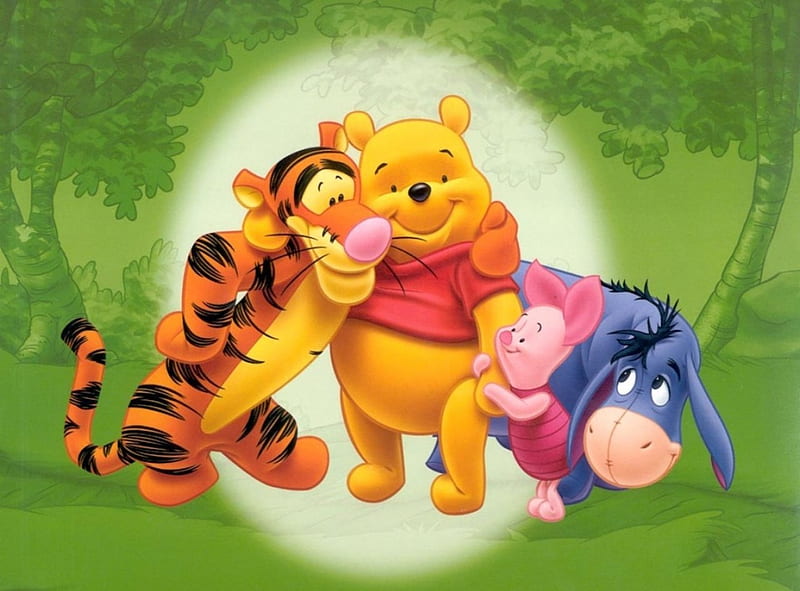 winnie and friends, winnie, pooh, tigger, eehaw, piglet, HD wallpaper