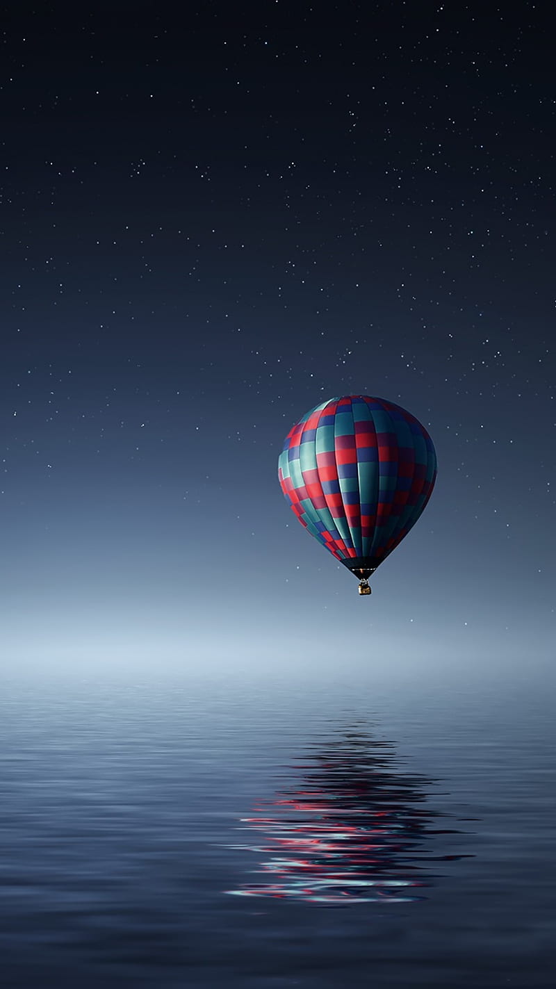 Balloon, air, sea, HD phone wallpaper