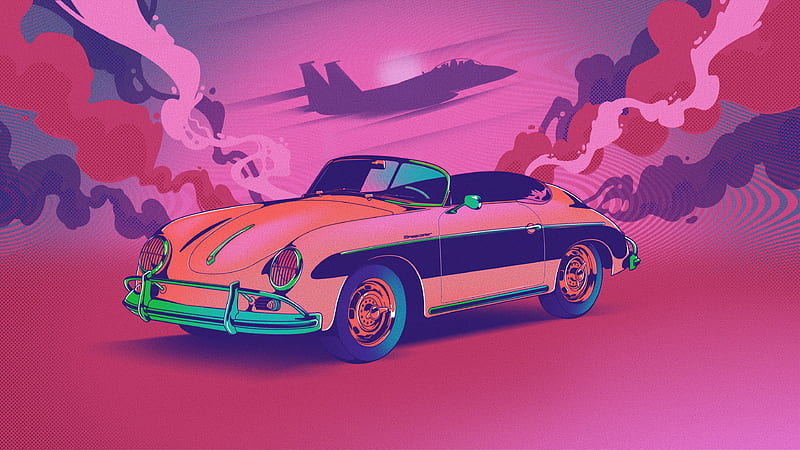 Porsche Retro , porsche, carros, artist, artwork, digital-art, behance, HD wallpaper