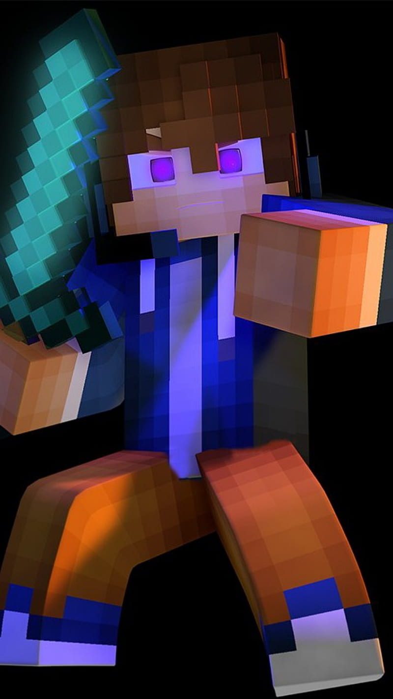 Minecraft Man In A Face With Dark Blue Eyes Background, Steve Picture  Background Image And Wallpaper for Free Download