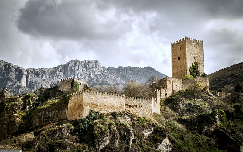 Cazorla Castle, Andalusia, Spain, Castle, Spain, Rocks, Medieval, HD wallpaper