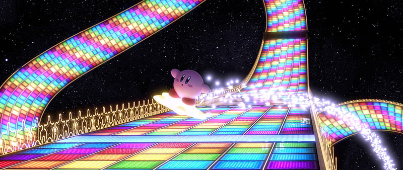 ArtStation - Kirby on Mario Kart Rainbow Road, HD wallpaper