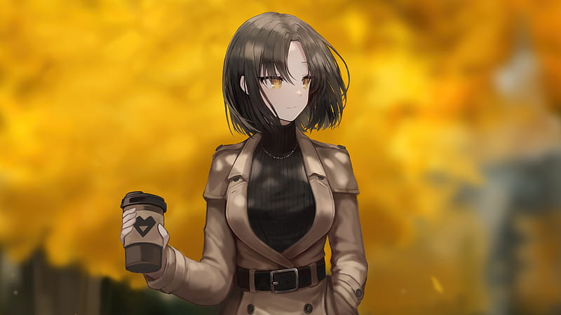 Anime Girl With Coffee Mug , anime-girl, anime, coffee, artist, artwork, digital-art, HD wallpaper