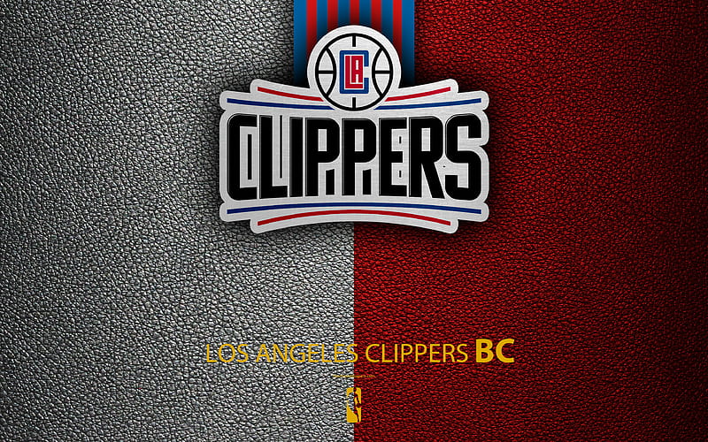 Los Angeles Clippers logo, basketball club, NBA, basketball, LA Clippers emblem, leather texture, National Basketball Association, Los Angeles, California, USA, Pacific Division, Western Conference, HD wallpaper