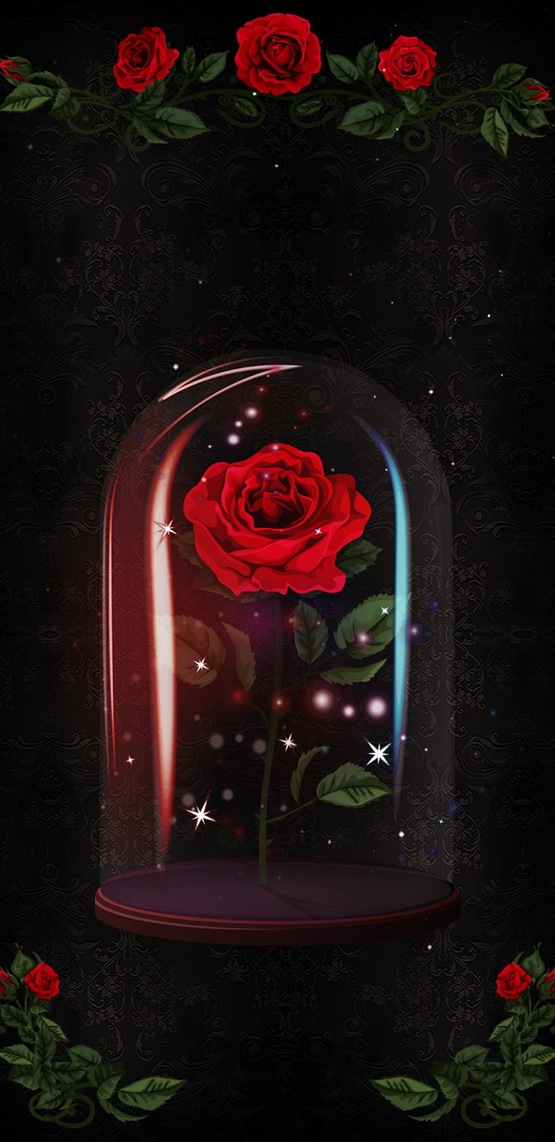 Forbidden Rose, bonito, glass, inlove, love, pretty, red, rose, roses, sparkle, valentine, HD phone wallpaper