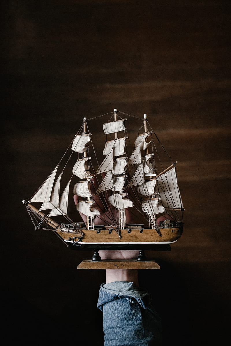 white and brown galleon ship, HD phone wallpaper