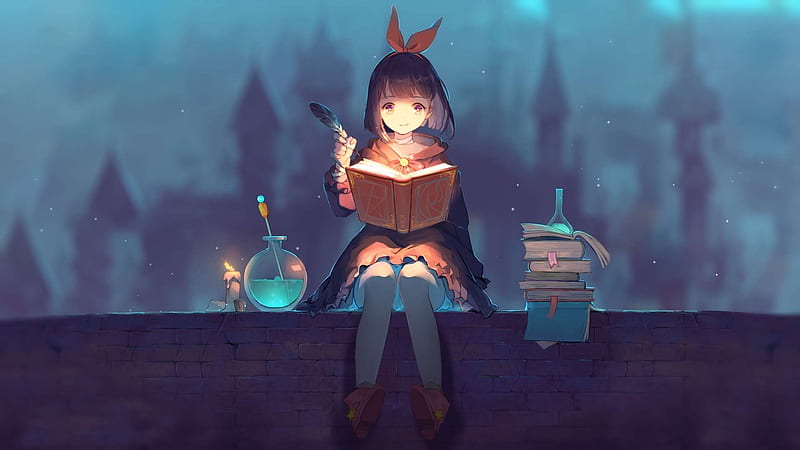 327991 Anime Girl Studying Student Uniform Cute Cat 4k  Rare  Gallery HD Wallpapers