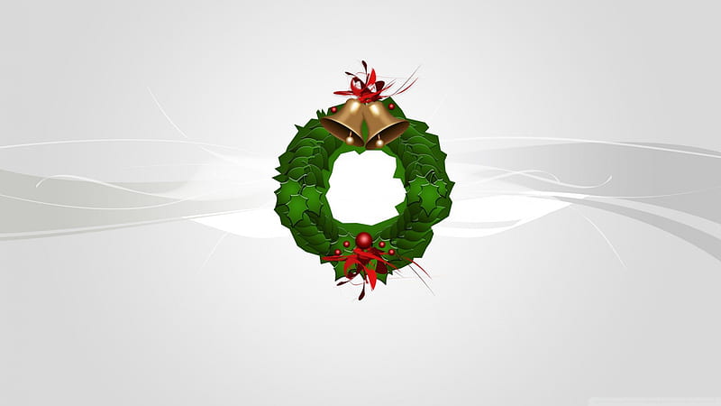 Silver Christmas Wreath, silver bells, wreath, christmas wreath, silver wreath, HD wallpaper