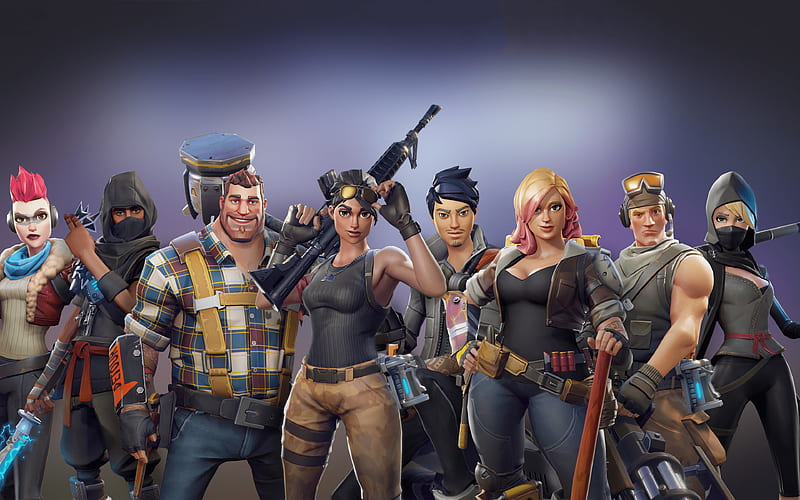 Fortnite Battle Royale poster, 2018 games, artwork, characters cast, Fortnite, HD wallpaper