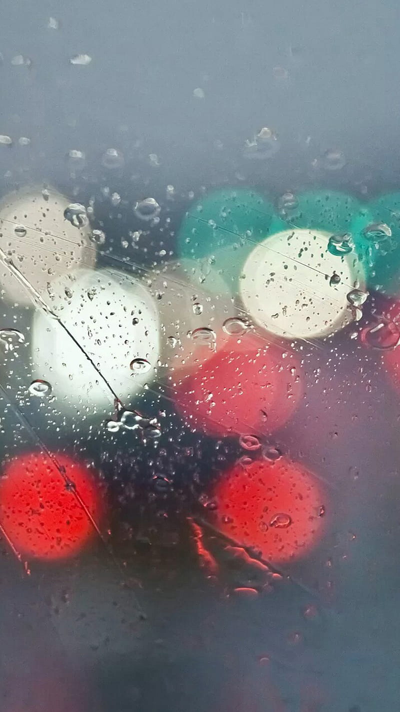 In The Rain, green, iphone, red, white, HD phone wallpaper
