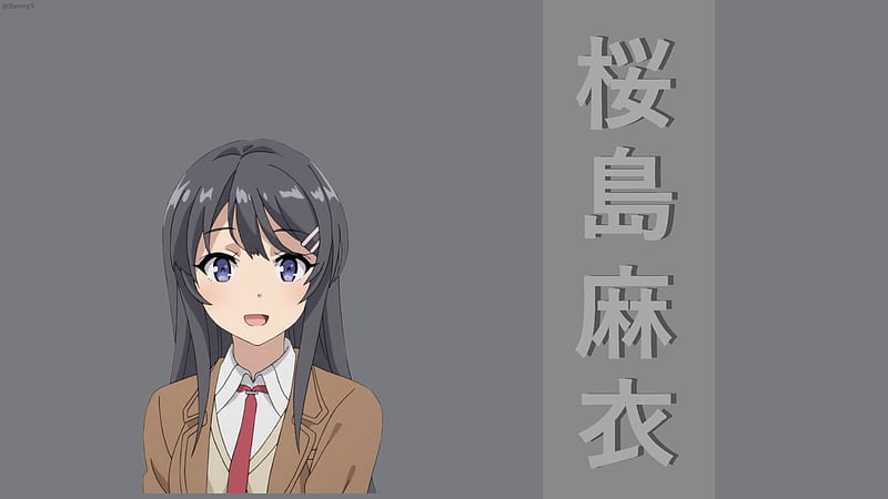 Anime, Rascal Does Not Dream of Bunny Girl Senpai, Girl, Kanji, Mai Sakurajima, HD wallpaper