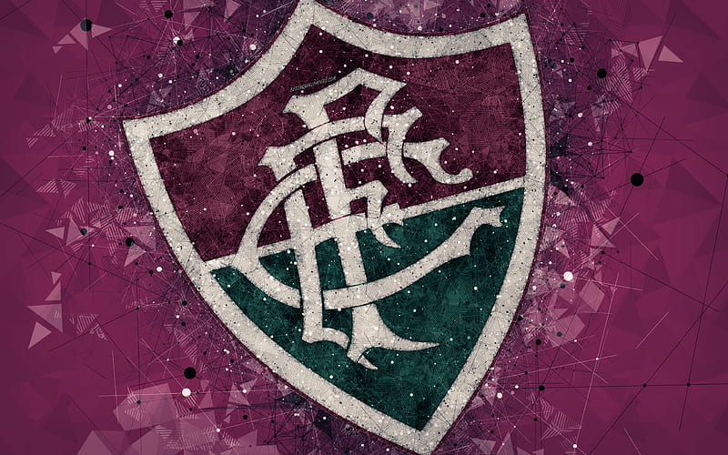 Fluminense FC creative geometric art, logo, emblem, Brazilian football club, art, purple abstract background, Serie A, Rio de Janeiro, Brazil, football, Campeonato Brasileiro Serie A, HD wallpaper