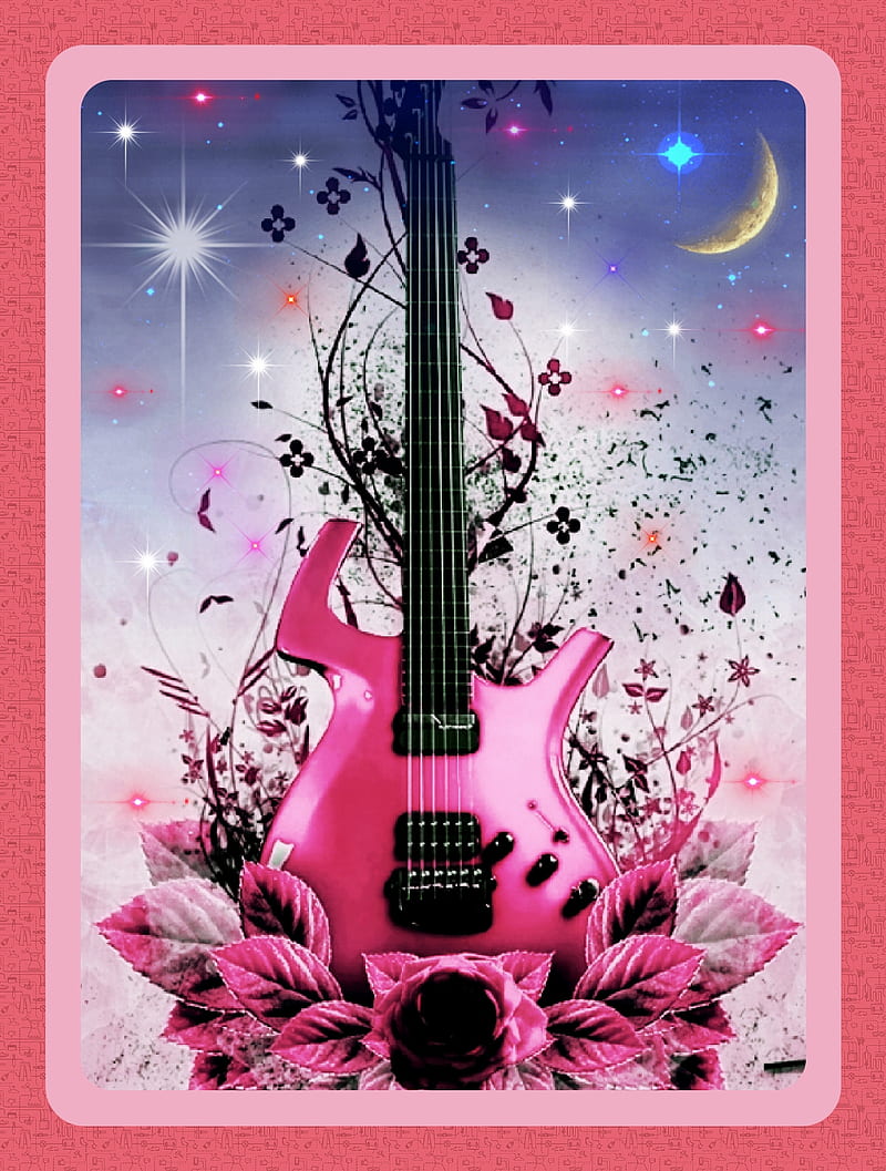 Pink Music, electric, guitars, HD phone wallpaper