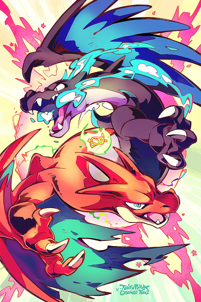 Mega shiny charizard, charizard, fire, flying, mega, pokemon