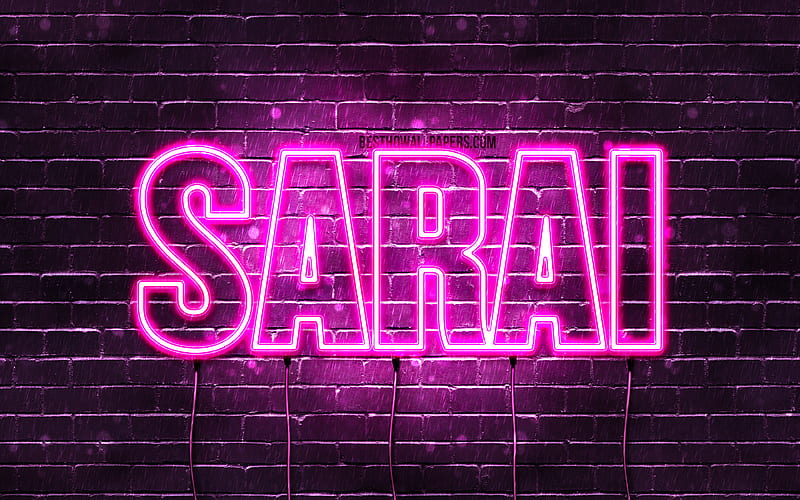 Sarai with names, female names, Sarai name, purple neon lights ...