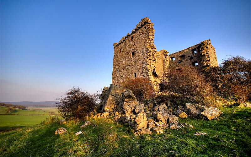 Ruins grass stones-World Travel, HD wallpaper