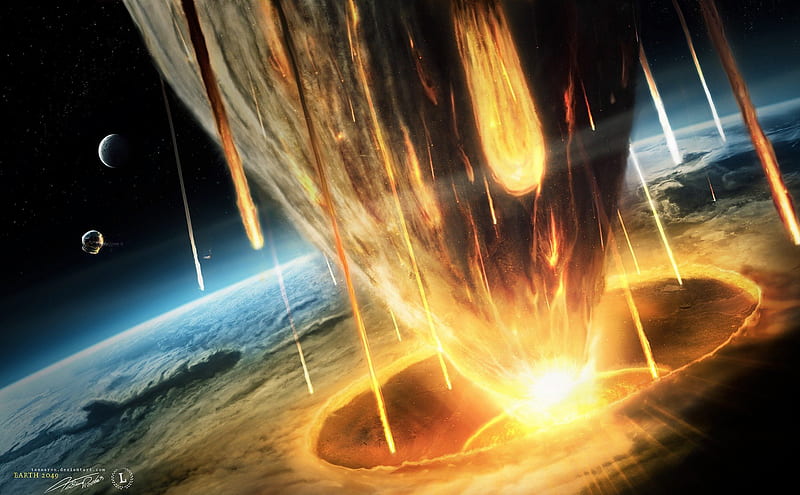 Asteroid Strike, global killer, comet impact, doomsday strike, earth collision, armageddon, asteroid, HD wallpaper