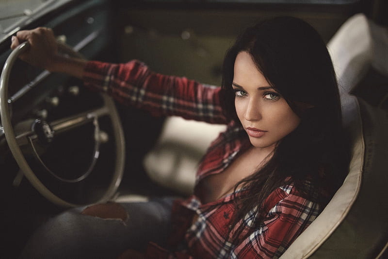 Let's Ride . ., driving, female, models, cowgirl, outdoors, women, brunettes, Angelina Petrova, western, style, HD wallpaper