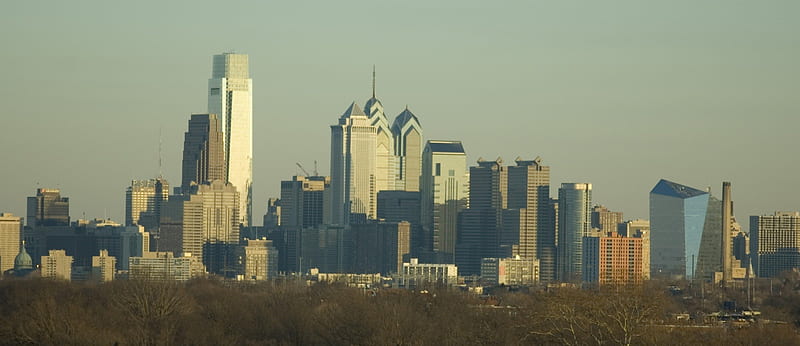 The Philadelphia Skyline , comcast center, philadelphia skyline, liberty place one, liberty place two, philadelphia, HD wallpaper