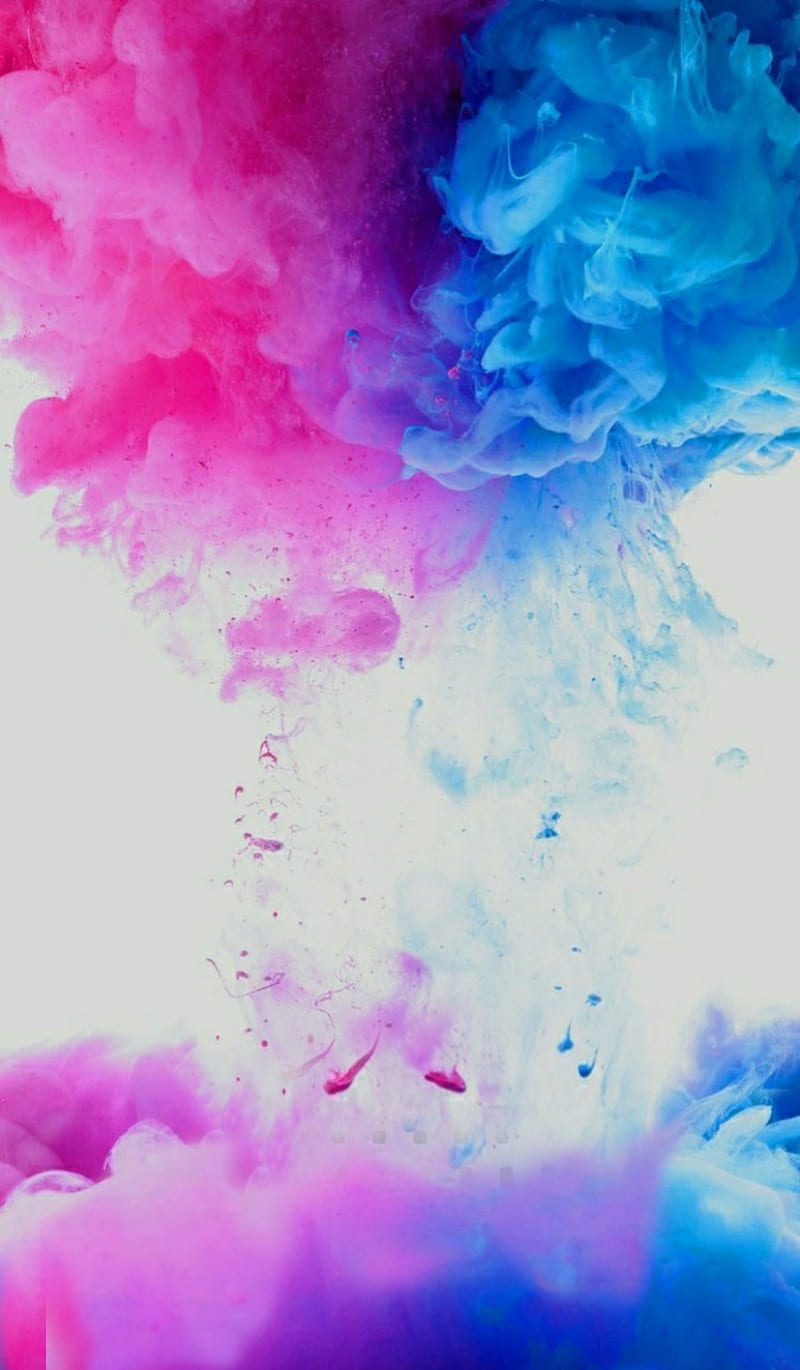Pink and Blue Smoke, rainbow, white, HD phone wallpaper