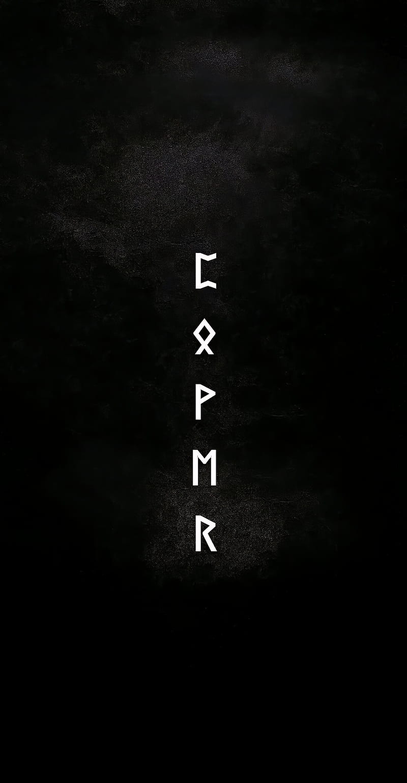Power-Ancient Runes, ancient runes, black and white, power, HD phone wallpaper