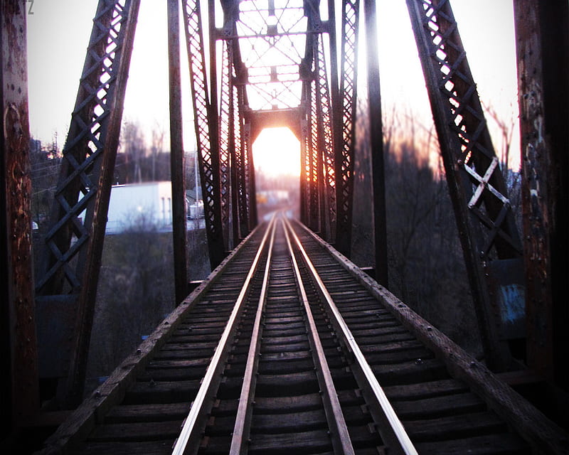 Train Track Sun Hd Wallpaper Peakpx